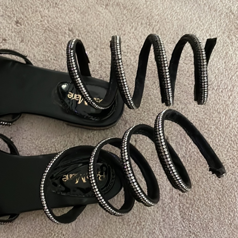 Black Rhinestone Sandals - Picture 3 of 3